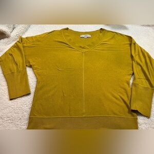 LOFT Sweater | Mustard Yellow | Size Large |.    V Neck |